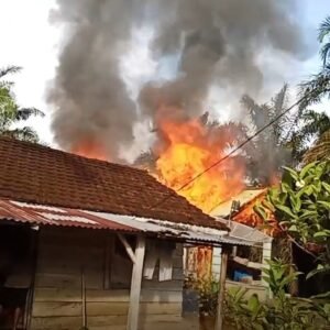Kebakaran di Desa Tunggang, Rumah Warga Rata dengan Tanah