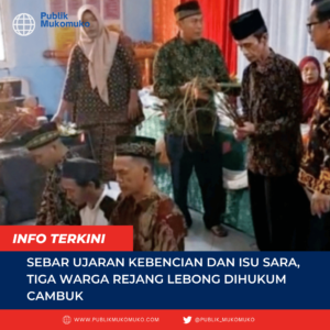 Tiga Warga Rejang Lebong Dicambuk karena Sebar Ujaran Kebencian Bermuatan SARA di Media Sosial