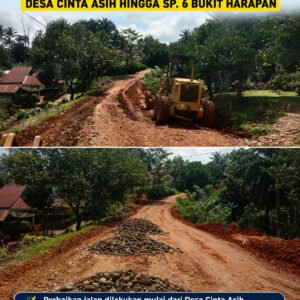 PT DDP Salurkan CSR Perbaikan Jalan Penghubung Desa Cinta Asih hingga SP 6 Bukit Harapan