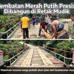 Gerak Cepat Polres Mukomuko, Jembatan Merah Putih Presisi Dibangun di Retak Mudik